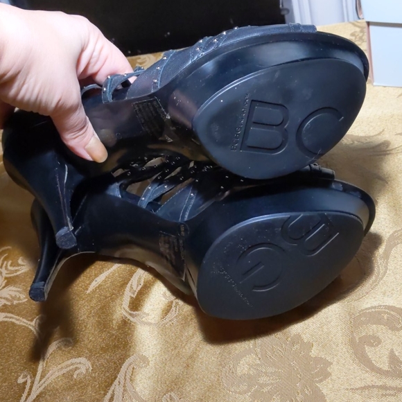 BCBG Giada cage sandal black leather platform - Picture 7 of 11